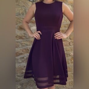 Calvin Klein Fit & Flare Maroon Dress